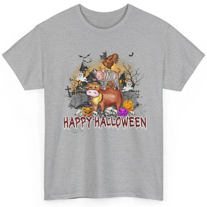 Farm Animal Haunted House Farming Halloween Spooky Season Classic Unisex T-Shirt