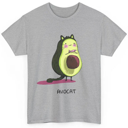 Cute Avocat Avocado Pink Cat Kitten Pun Healthy Vegan Veggie Classic Unisex T-Shirt