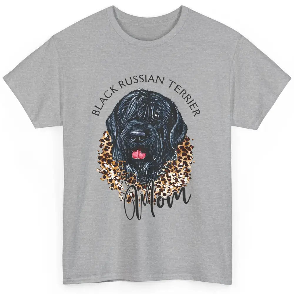 Black Russian Terrier Dog Mom Black Russian Terrier Leopard Classic Unisex T-Shirt