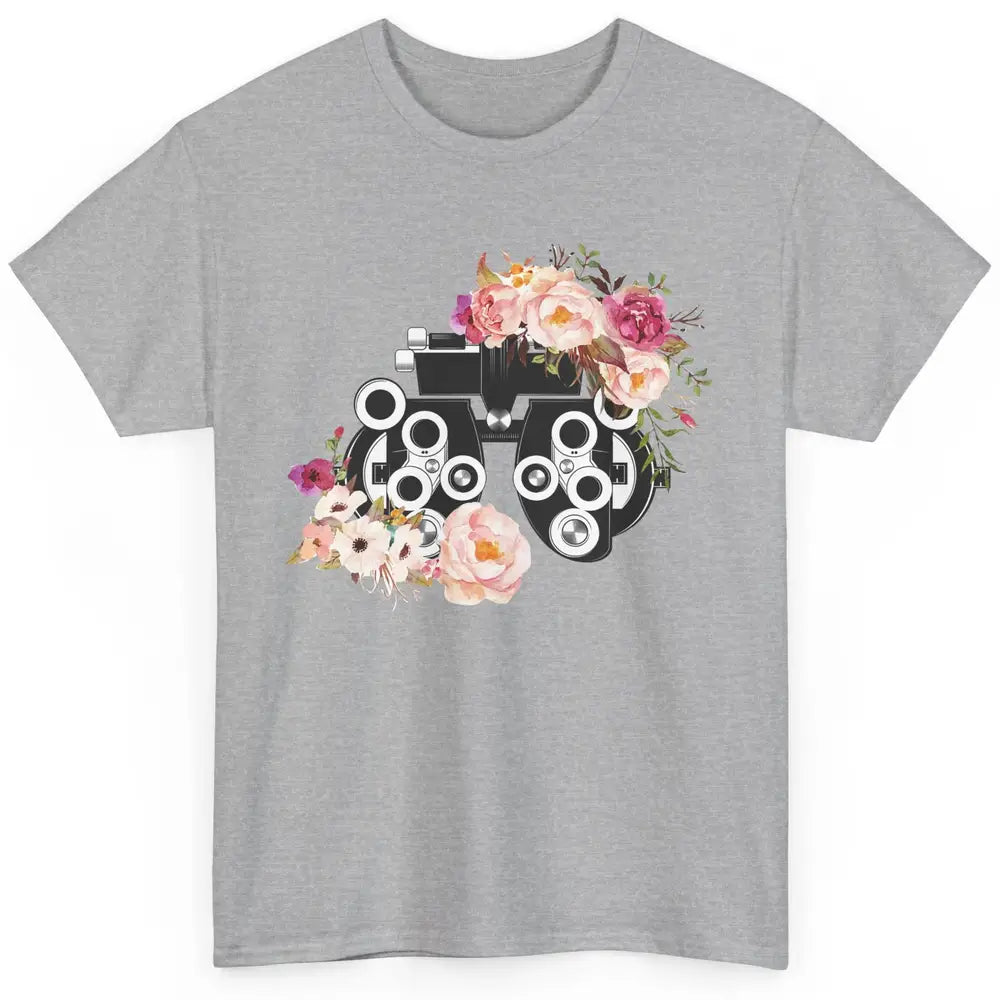 Floral Phoropter Optometrist Eye Anatomy Ophthalmology Tech Classic Unisex T-Shirt