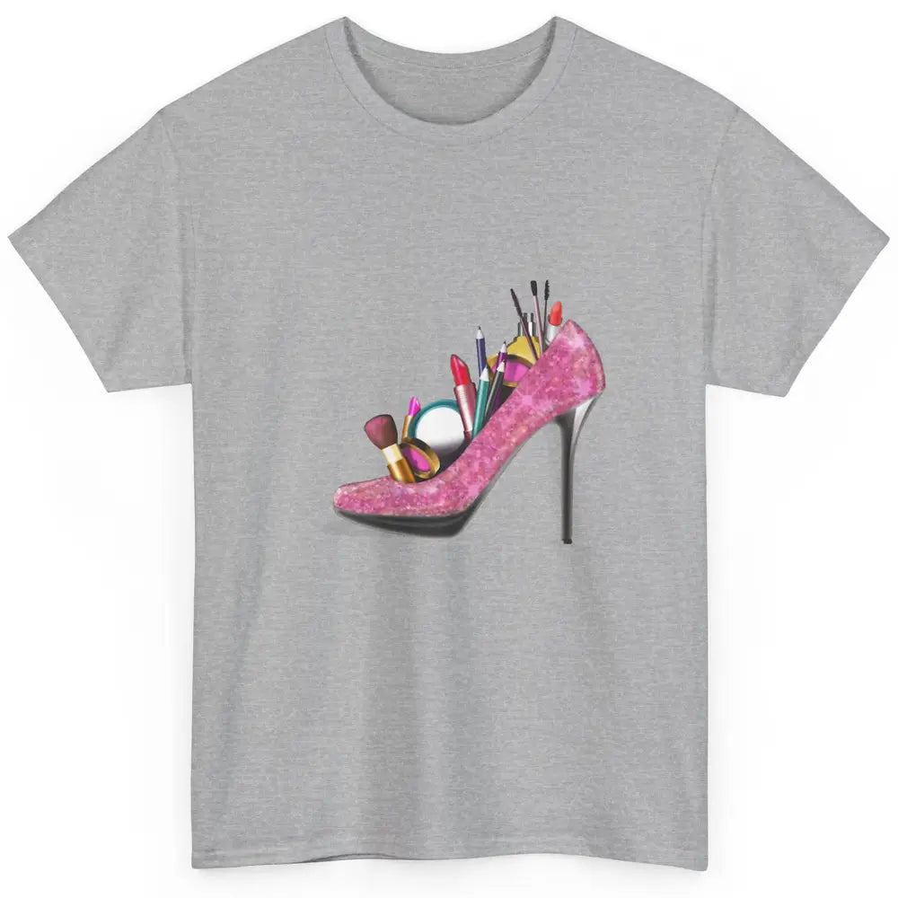 Woman High Heel Stilettos Makeup Artist Girly Lipstick Brush Classic Unisex T-Shirt