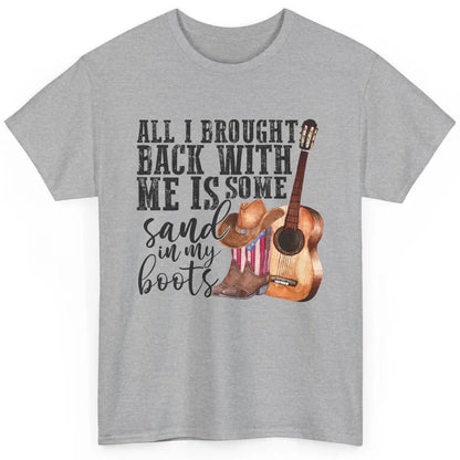 Retro Sand In My Boots Western Cowgirl Cowboy Boots Guitar Classic Unisex T-Shirt