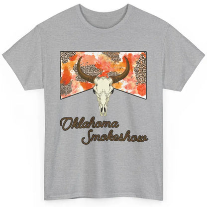 Boho Bull Skull Cow Print Oklahoma Smokeshow Western Country Classic Unisex T-Shirt