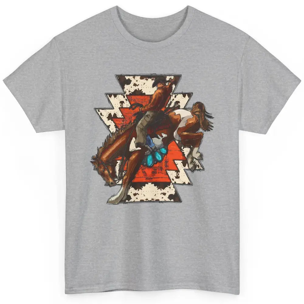 Aztec Cowhide Rodeo Hold Your Horses Cowboy Western Gemstone Classic Unisex T-Shirt