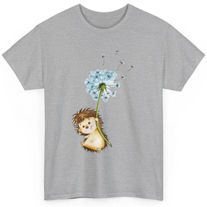 Cute Hedgehog Dandelion Watercolor Wild Animal Flower Retro Classic Unisex T-Shirt