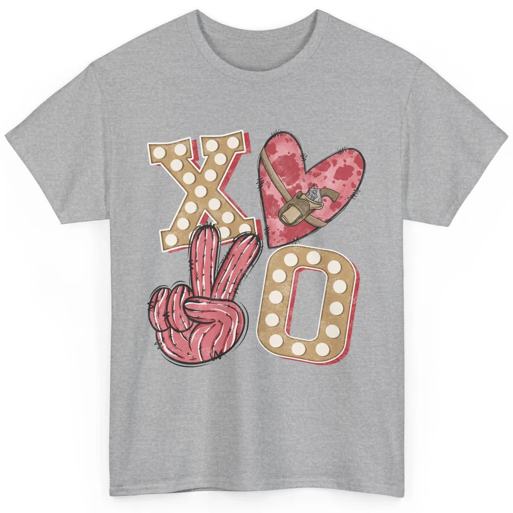 XOXO Hugs And Kisses Leopard Heart Cowboy Love Rodeo Western Country Classic Unisex T-Shirt