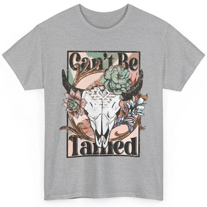 Floral Boho Bull Skull Can't Be Tamed Western Country Spirit Classic Unisex T-Shirt