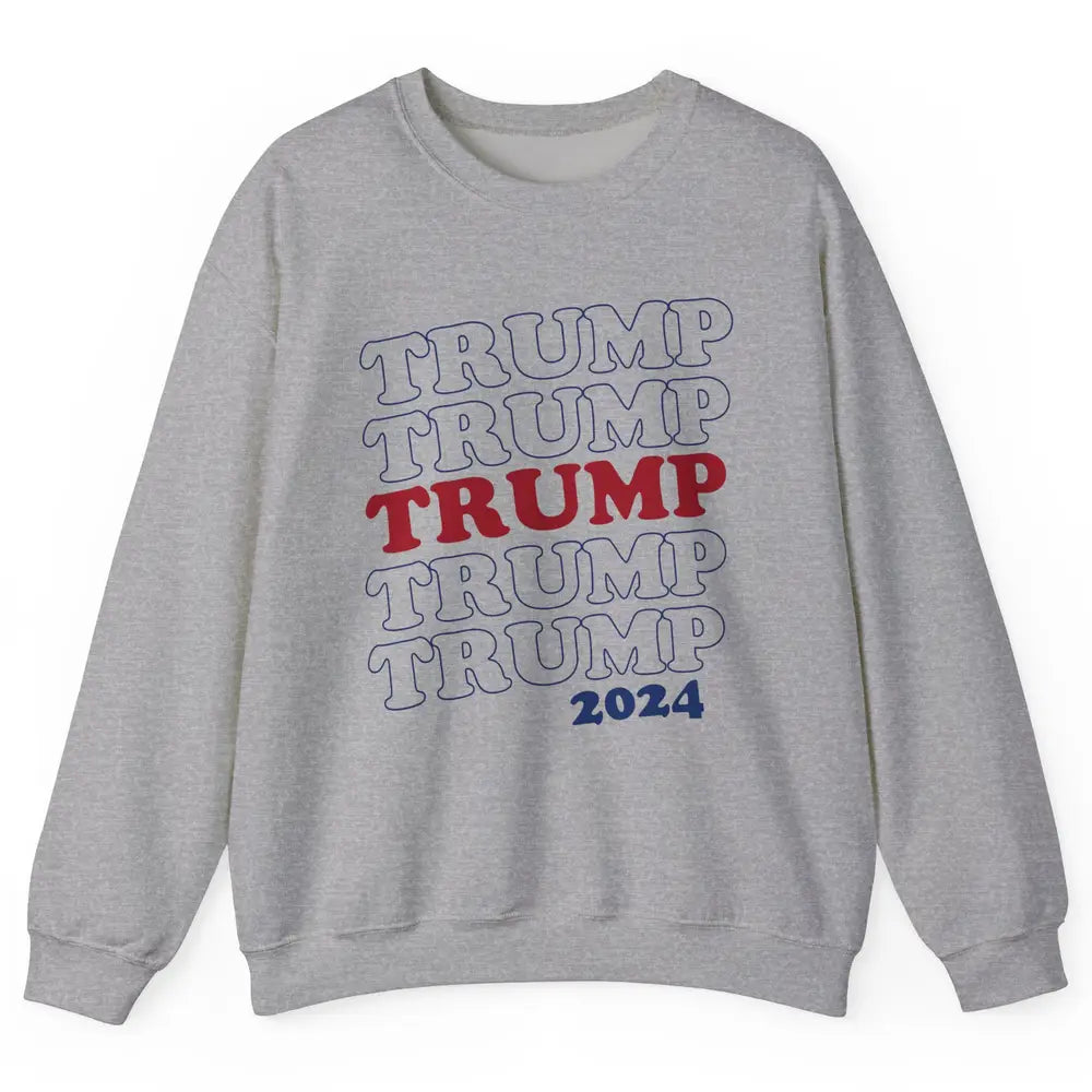 Trump 2024 Election MAGA I'll Be Back US Flag Trump Support Unisex Crewneck Sweatshirt