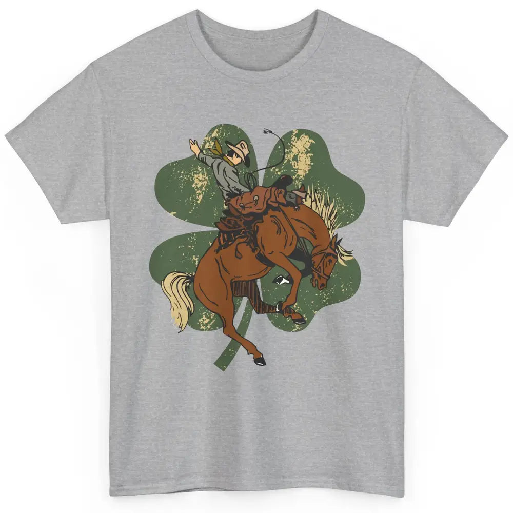 Cowboy Bronc Horsing Shamrocks St. Patricks Day Western Classic Unisex T-Shirt