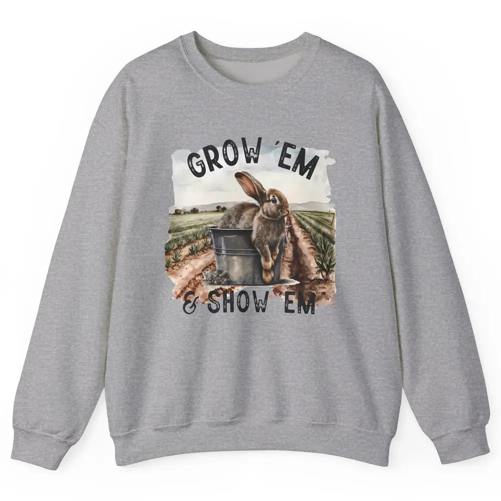 Baby Rabbit On The Farm Grow Em Show Em Western Farm Life Unisex Crewneck Sweatshirt