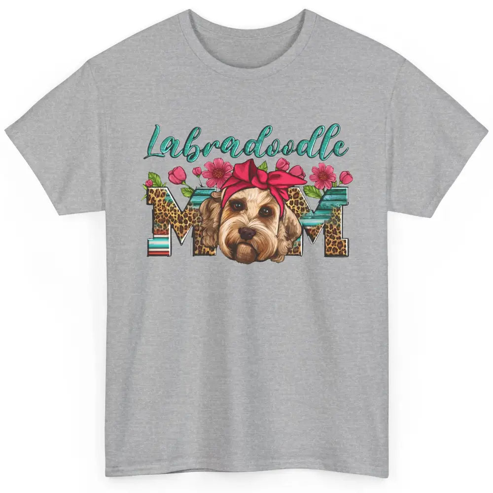 Floral Leopard Labradoodle Mom Dog Mom Mothers Day Gift Classic Unisex T-Shirt