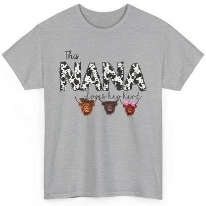 Cowhide This Nana Love Her Herd Highland Cow Western Grandma Classic Unisex T-Shirt