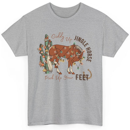 Giddy Up Jingle Horse Pick Up Your Feet Christmas Lights Classic Unisex T-Shirt