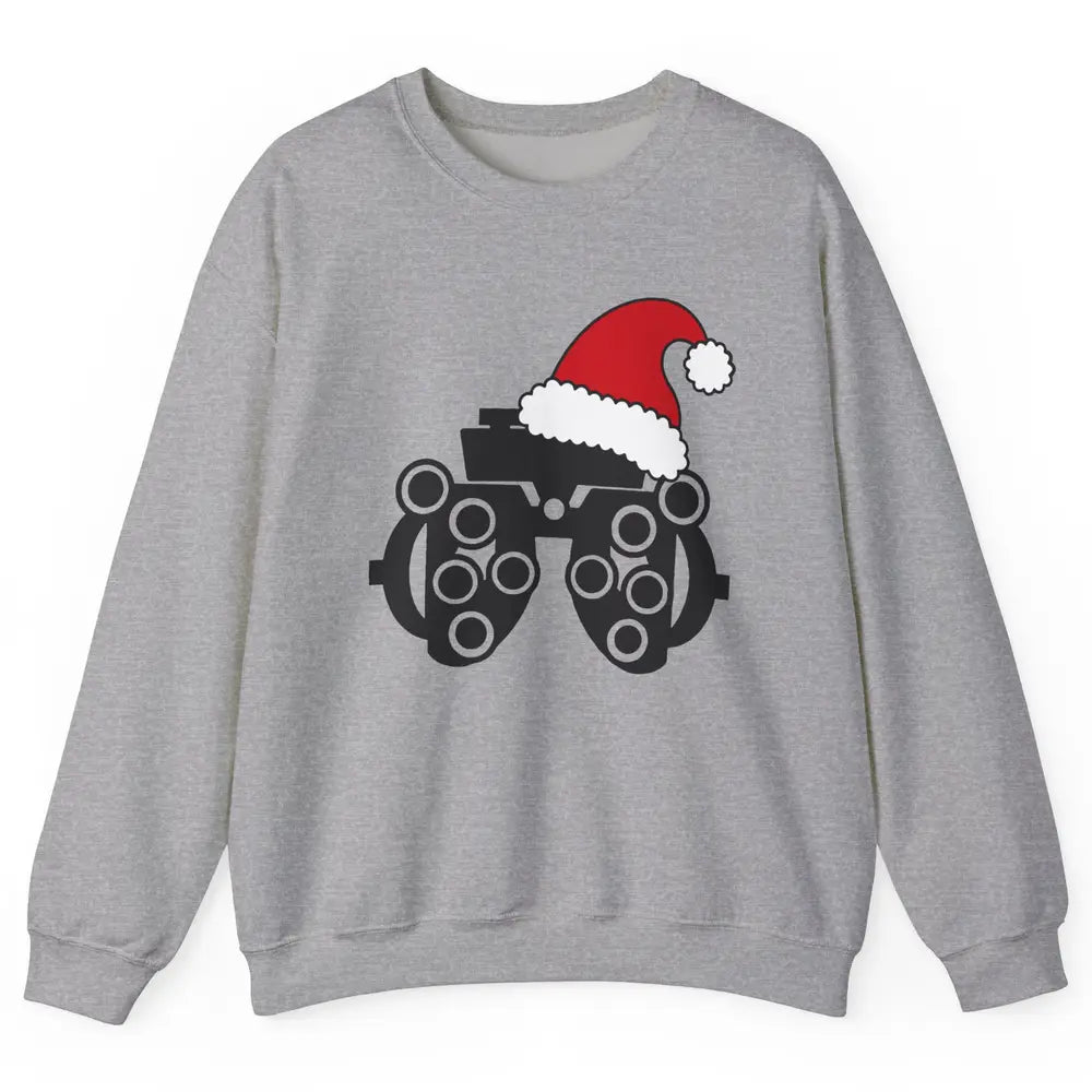 Funny Phoropter Santa Hat Optometrist Optician Christmas Unisex Crewneck Sweatshirt