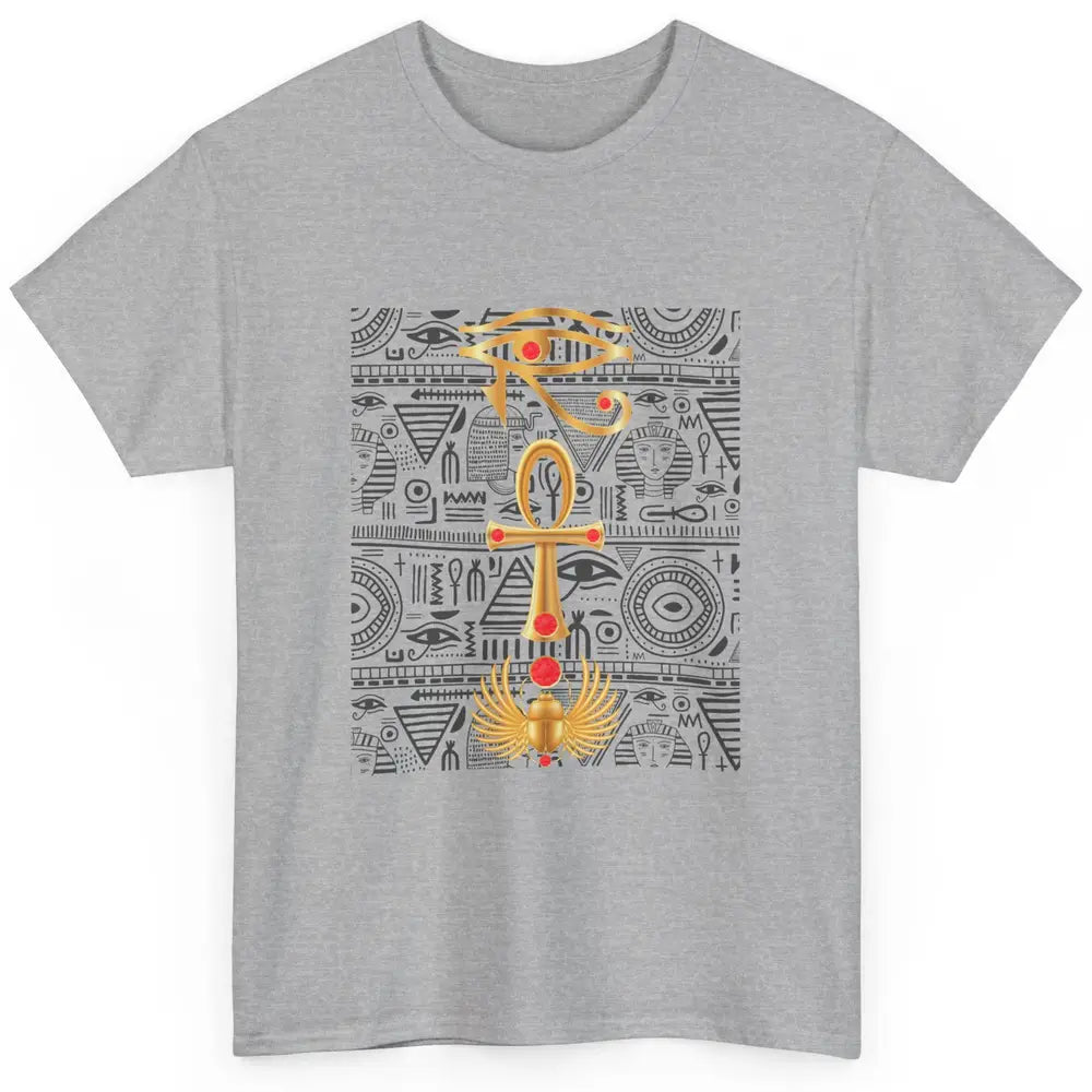 Cool Ancient Egyptian Eye Of Horus Ankh Scarab Egypt History Classic Unisex T-Shirt