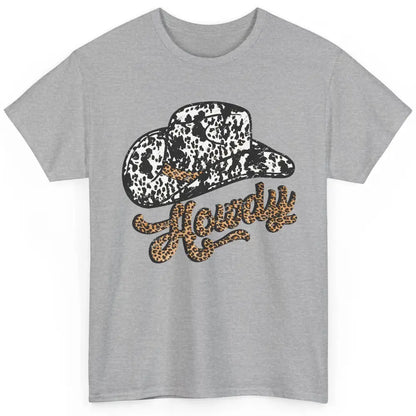 Vintage Leopard Cowboy Hat Howdy Western Country Cowgirls Classic Unisex T-Shirt