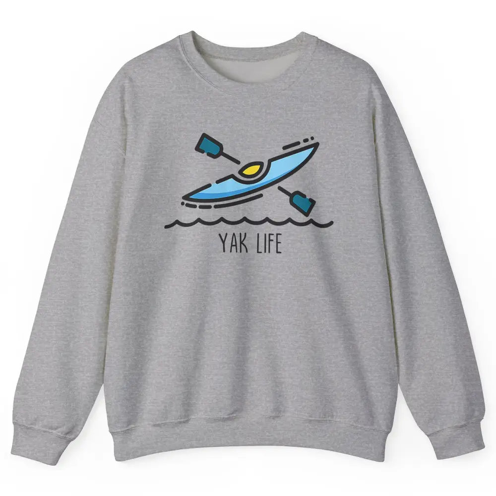 Yak Life Sunset Kayak Kayaking Retro 70s Paddling Outdoor Unisex Crewneck Sweatshirt