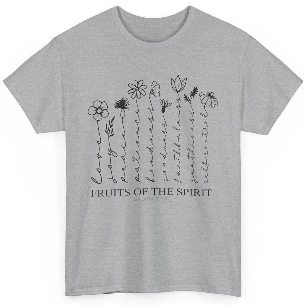 Fruits Of The Spirit Wildflowers Bible Verse Christian Classic Unisex T-Shirt