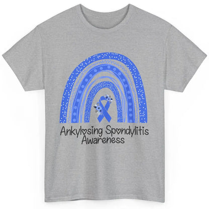 Ankylosing Spondylitis Awareness Support Floral Blue Rainbow Classic Unisex T-Shirt