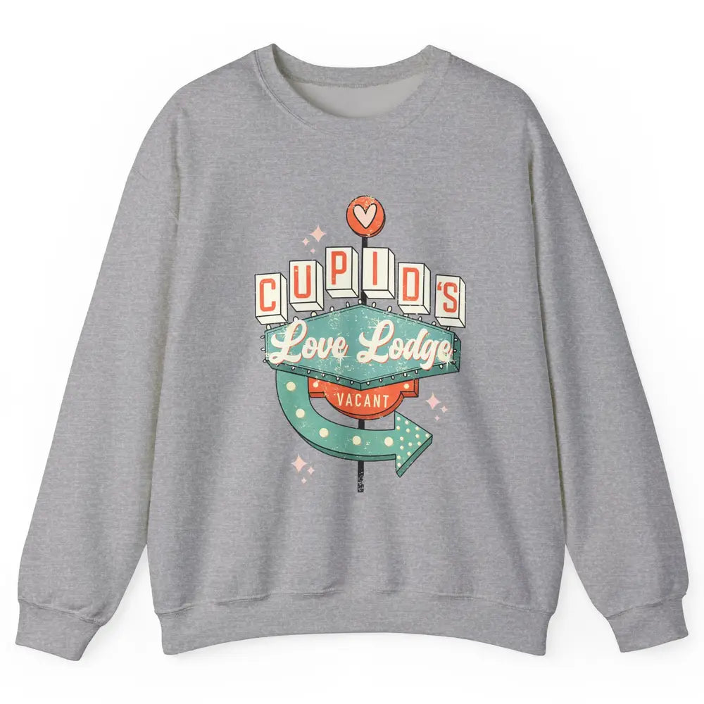 Retro Valentines Cupid's Love Lodges Funny Couples Valentine Unisex Crewneck Sweatshirt