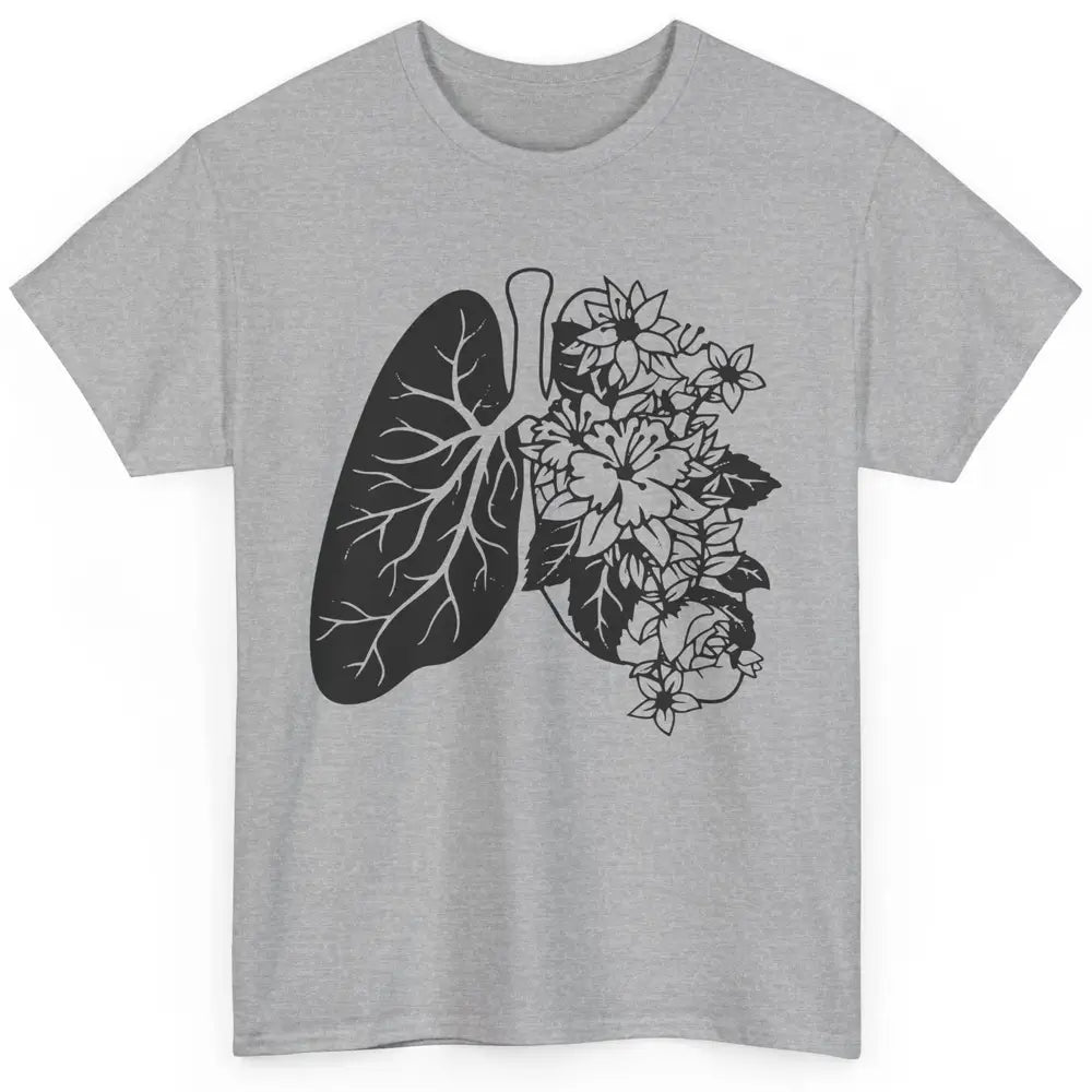 Anatomical Lungs Floral Breathe Respiratory Therapy RT Classic Unisex T-Shirt