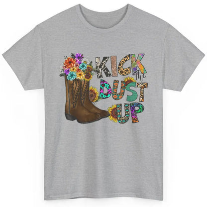 Floral Cowgirl Boots Kick Dust Up Sunflower Leopard Rodeo Classic Unisex T-Shirt