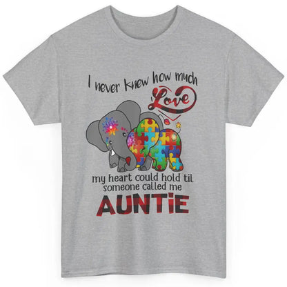 Elephant Autism Aunt Never Knew How Much Love My Heart Hold Classic Unisex T-Shirt