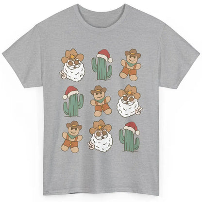 Cowboy Santa Gingerbread Desert Cactus Western Country Xmas Classic Unisex T-Shirt