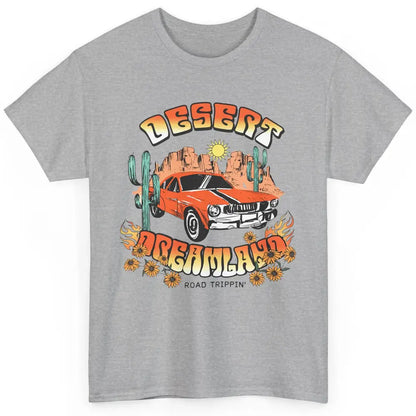 Desert Dreamland Road Tripping Car Desert Cactus Western Classic Unisex T-Shirt