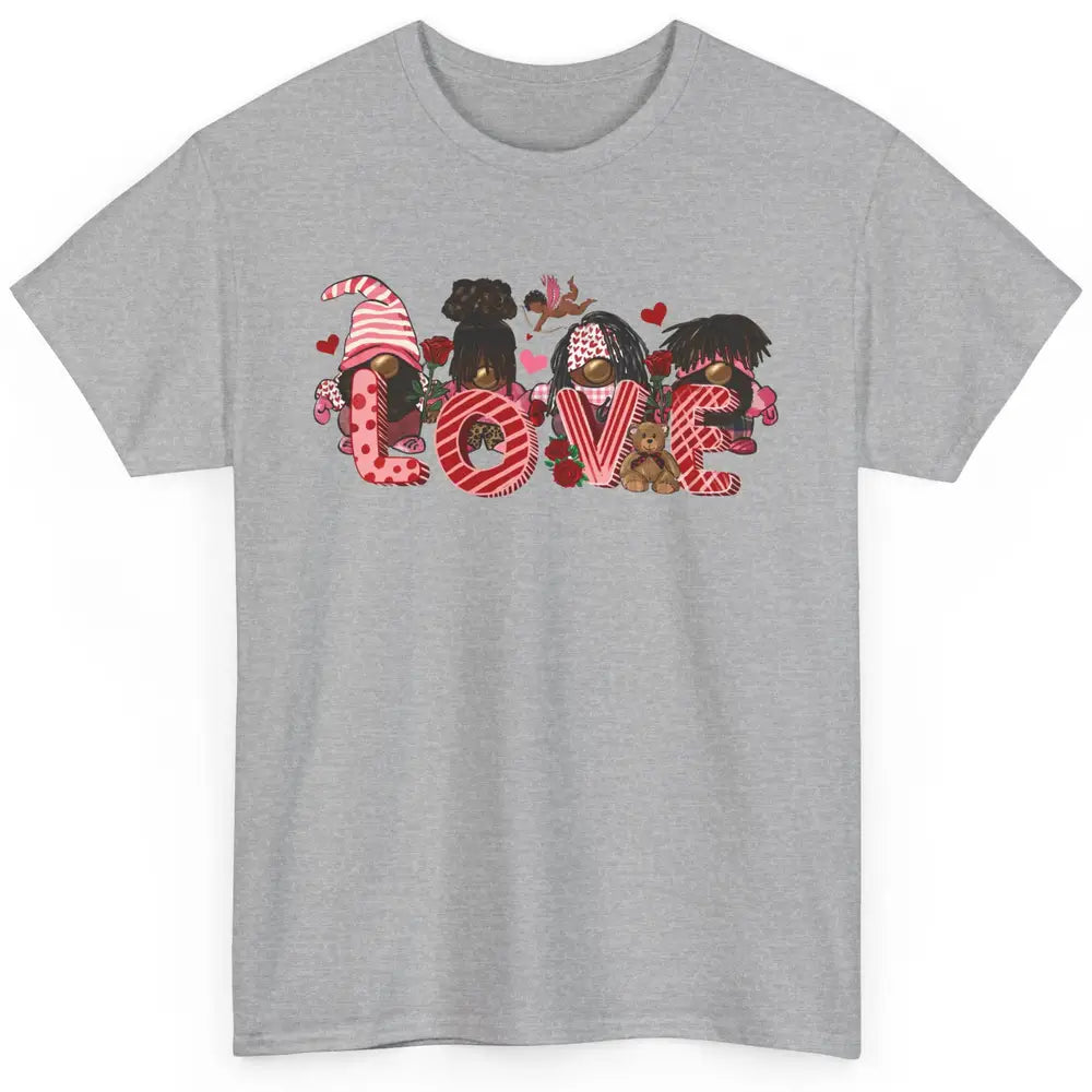 Afro Gnome Love Valentine African American Valentine's Day Classic Unisex T-Shirt