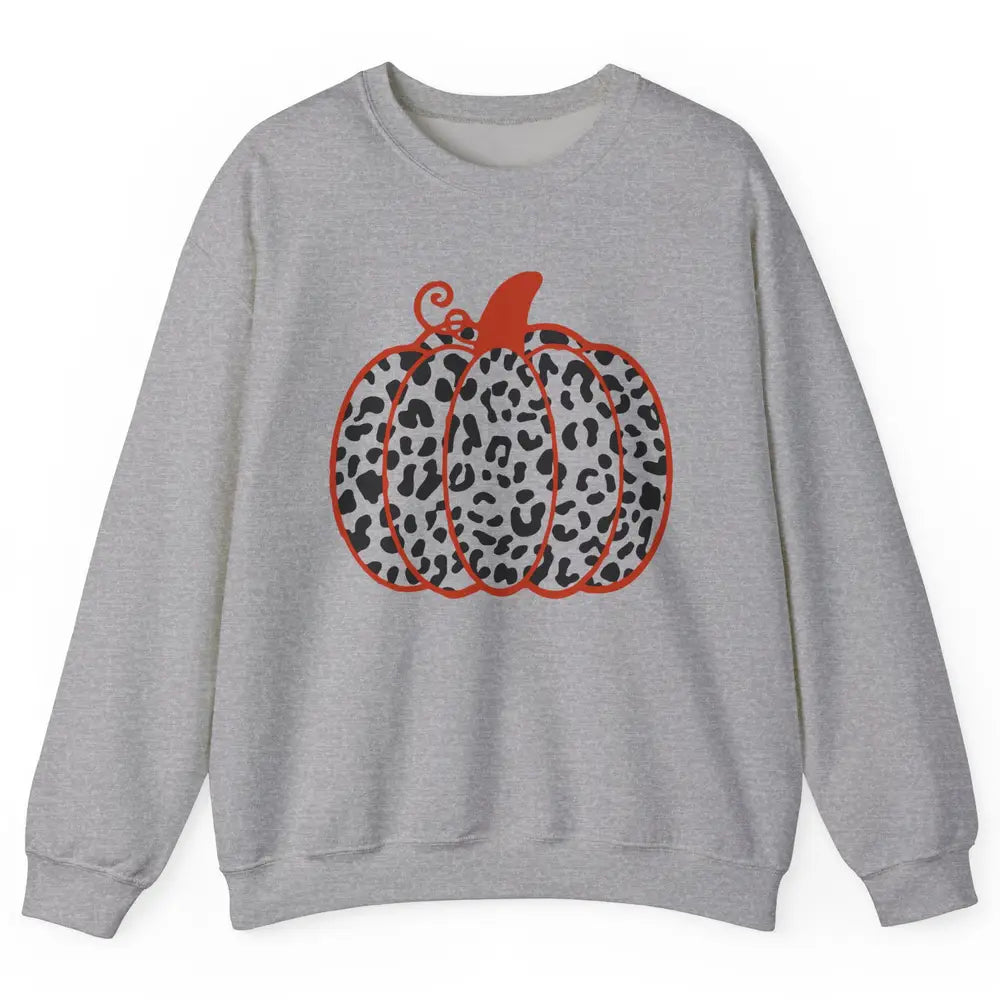 Pumpkin Leopard Fall Autumn Cheetah Pumpkin Thanksgiving Unisex Crewneck Sweatshirt