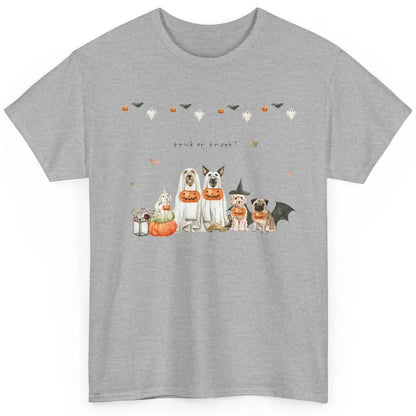 Funny Basset Hound Beagle Pug Ghost Pumpkin Halloween Fall Classic Unisex T-Shirt