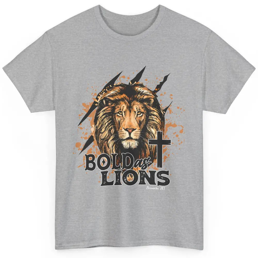 Bold As Lion Of Judah Bible Verse Christian Faith Religious Classic Unisex T-Shirt