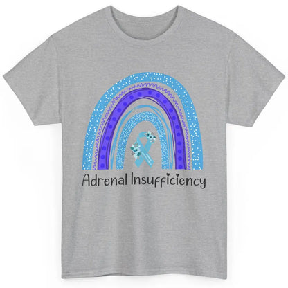 Adrenal Insufficiency Awareness Floral Light Blue Ribbon Classic Unisex T-Shirt