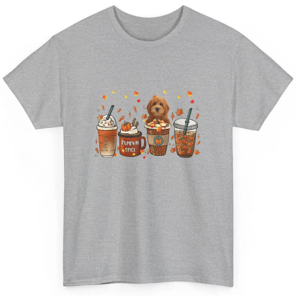 Golden Doodle Dog Fall Coffee Pumpkin Spice Dog Thanksgiving Classic Unisex T-Shirt