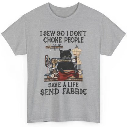 Funny Black Cat Sew Dont Choke People Knitter Quilt Crochet Classic Unisex T-Shirt