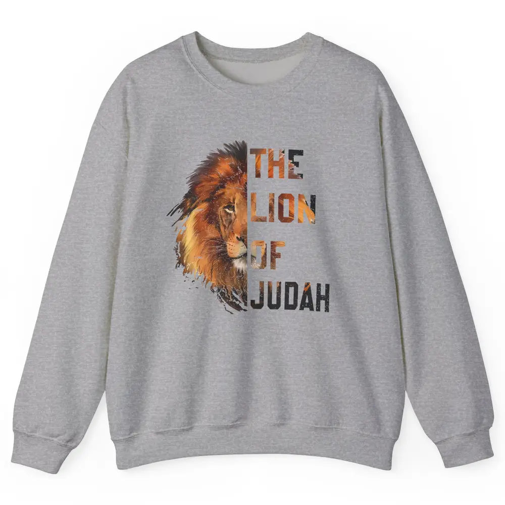 Yeshua Lion Of Judah Bible Verse Christian Faith Religious Unisex Crewneck Sweatshirt