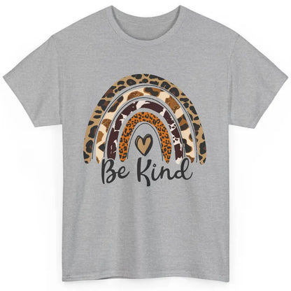 Be Kind Leopard Rainbow Cheetah Rainbow Cute Heart Love Classic Unisex T-Shirt