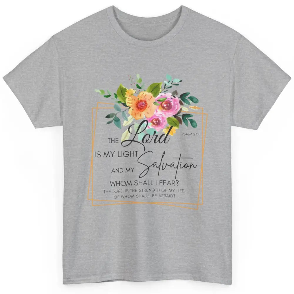 Floral Christian Lord Is My Light Salvation Bible Religious Classic Unisex T-Shirt