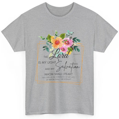 Floral Christian Lord Is My Light Salvation Bible Religious Classic Unisex T-Shirt