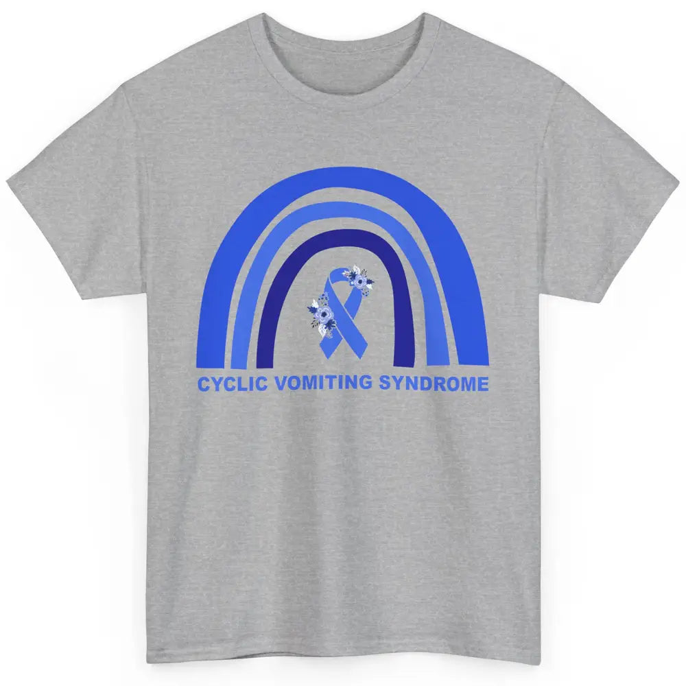 Cyclic Vomiting Syndrome Awareness Blue Ribbon Rainbow Classic Unisex T-Shirt