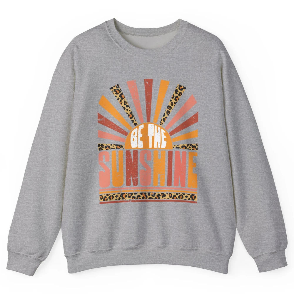 Be The Sunshine Retro Leopard Sun Vintage Summer Vacation Unisex Crewneck Sweatshirt