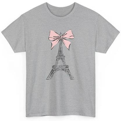 Voyager Floral Eiffel Tower Minimal Paris France Travel Girl Classic Unisex T-Shirt