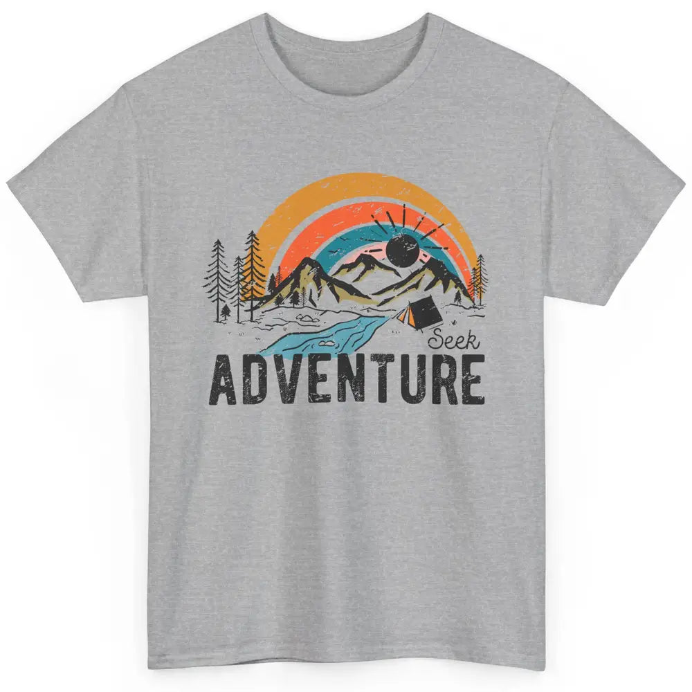 Vintage Mountain Sunrise Seek Adventure Camping Hiking Lover Classic Unisex T-Shirt