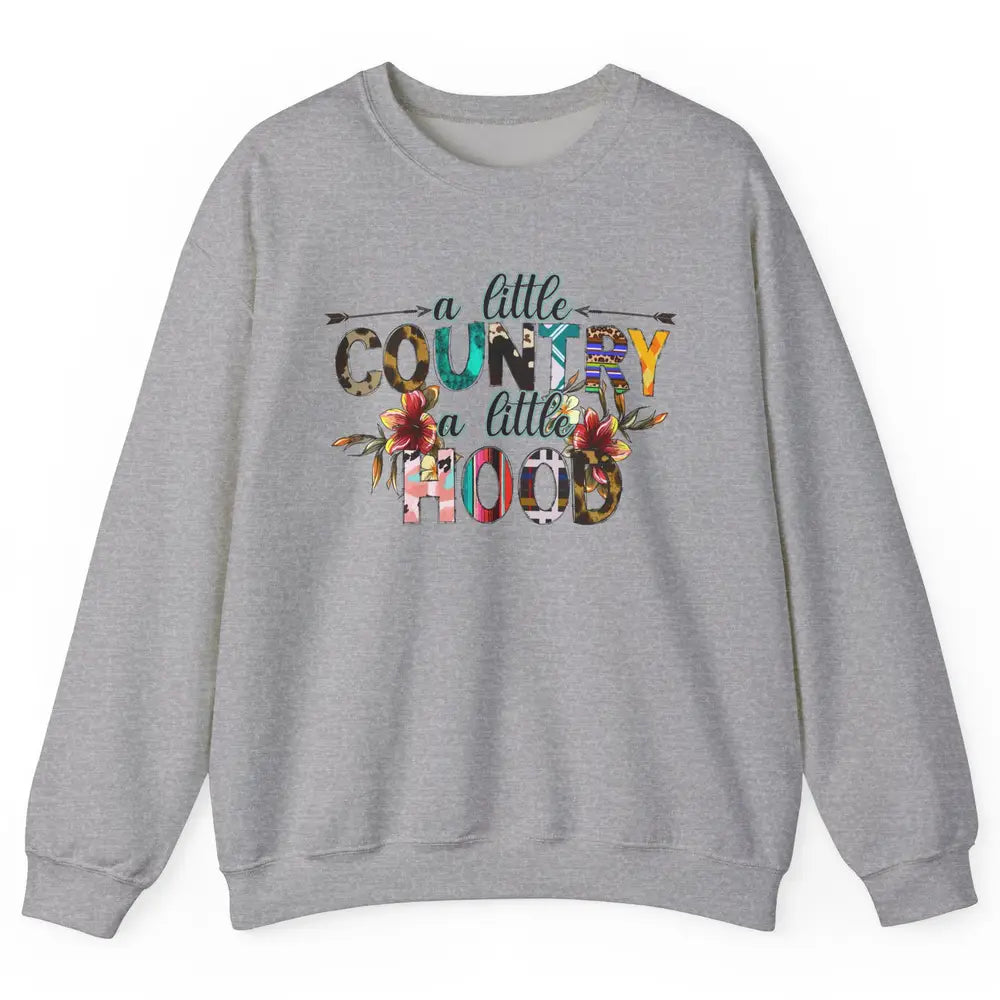 A Little Hood A Little Country Turquoise Western Country Unisex Crewneck Sweatshirt