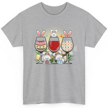 Floral Wine Glasses Easter Bunny Ears Rabbit Alcohol Egg God Classic Unisex T-Shirt