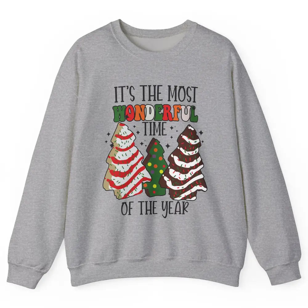 Christmas Tree Cakes Most Wonderful Time Of Year Christmas Unisex Crewneck Sweatshirt