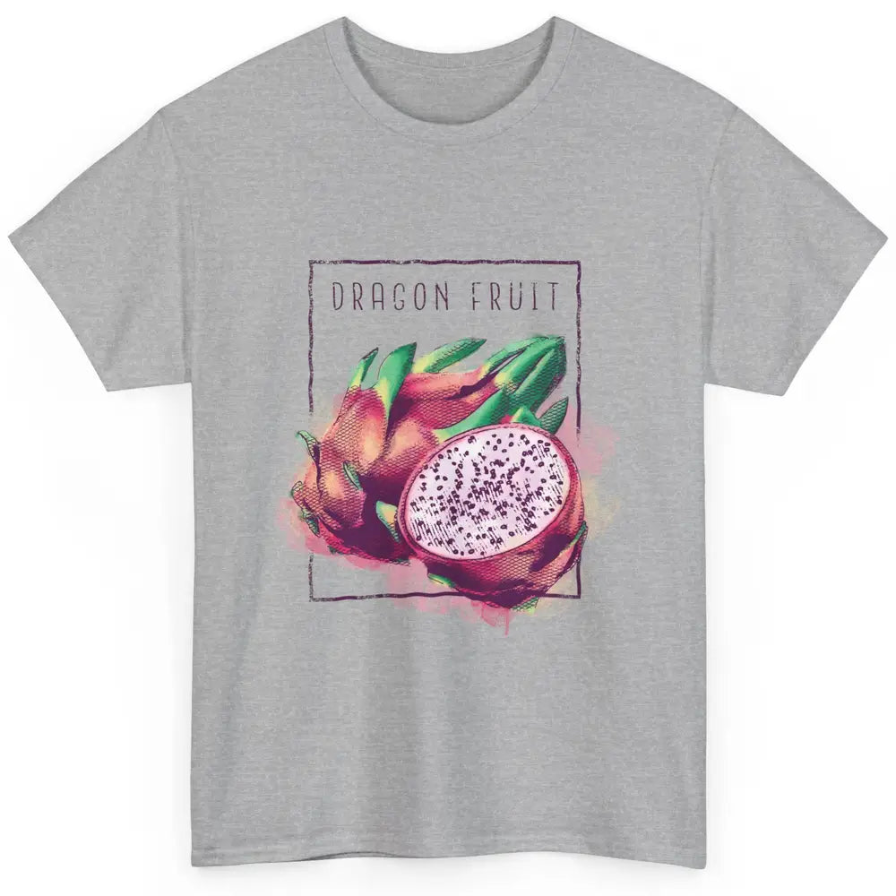 Watercolor Dragonfruit Tropical Paradise Summer Vegan Fruit Classic Unisex T-Shirt