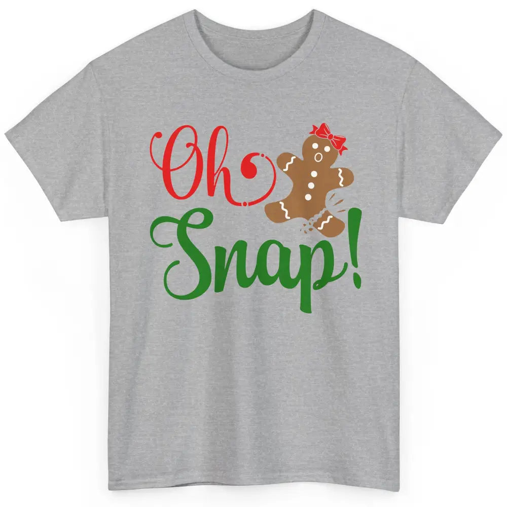 Funny Gingerbread Broken Oh Snap Western Christmas Cookies Classic Unisex T-Shirt