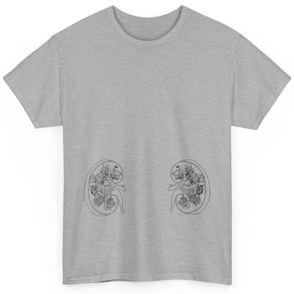 Floral Kidney Anatomy Two Kidneys Human Body Anatomy Classic Unisex T-Shirt